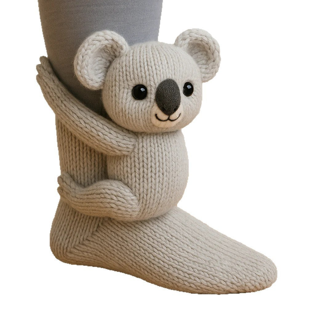 Plush Crochet Animal Cute Animal Socks
